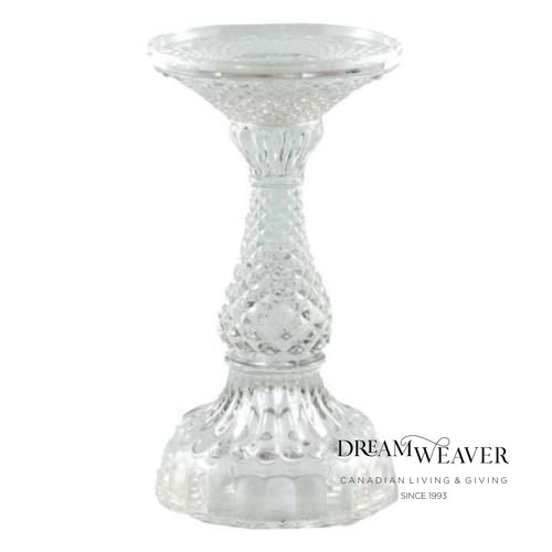 Bella Pillar Candle Holder | Small | Clear candle holder