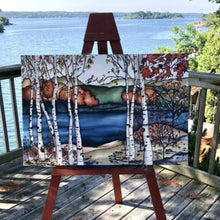 Load image into Gallery viewer, Birches on The Lake Canvas Print | 16x22" | Renee Bovet