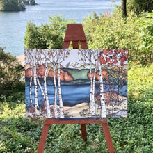Load image into Gallery viewer, Birches on The Lake Canvas Print | 16x22" | Renee Bovet