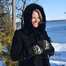 Charger l'image dans la galerie, Black Coat with Faux Fur Hood and Scarf