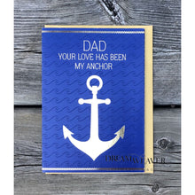 Load image into Gallery viewer, Dad your love has been my anchor| Father’s Day Card Cards
