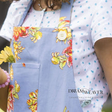 Load image into Gallery viewer, Dahlia Days Apron | Periwinkle | April Cornell | Dream Weaver Canada
