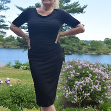 Load image into Gallery viewer, Elegant Bamboo T-shirt Dress | Black | Dream Weaver Canada