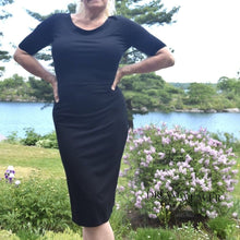Load image into Gallery viewer, Elegant Bamboo T-shirt Dress | Black | Dream Weaver Canada
