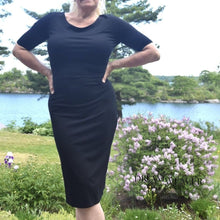 Load image into Gallery viewer, Elegant Bamboo T-shirt Dress | Black | Dream Weaver Canada