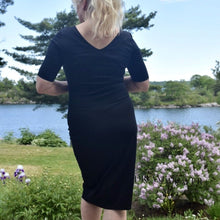 Load image into Gallery viewer, Elegant Bamboo T-shirt Dress | Black | Dream Weaver Canada