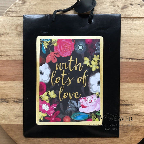 Gift Bag | With Lots of Love | Black | Large Gift Wrap etc.