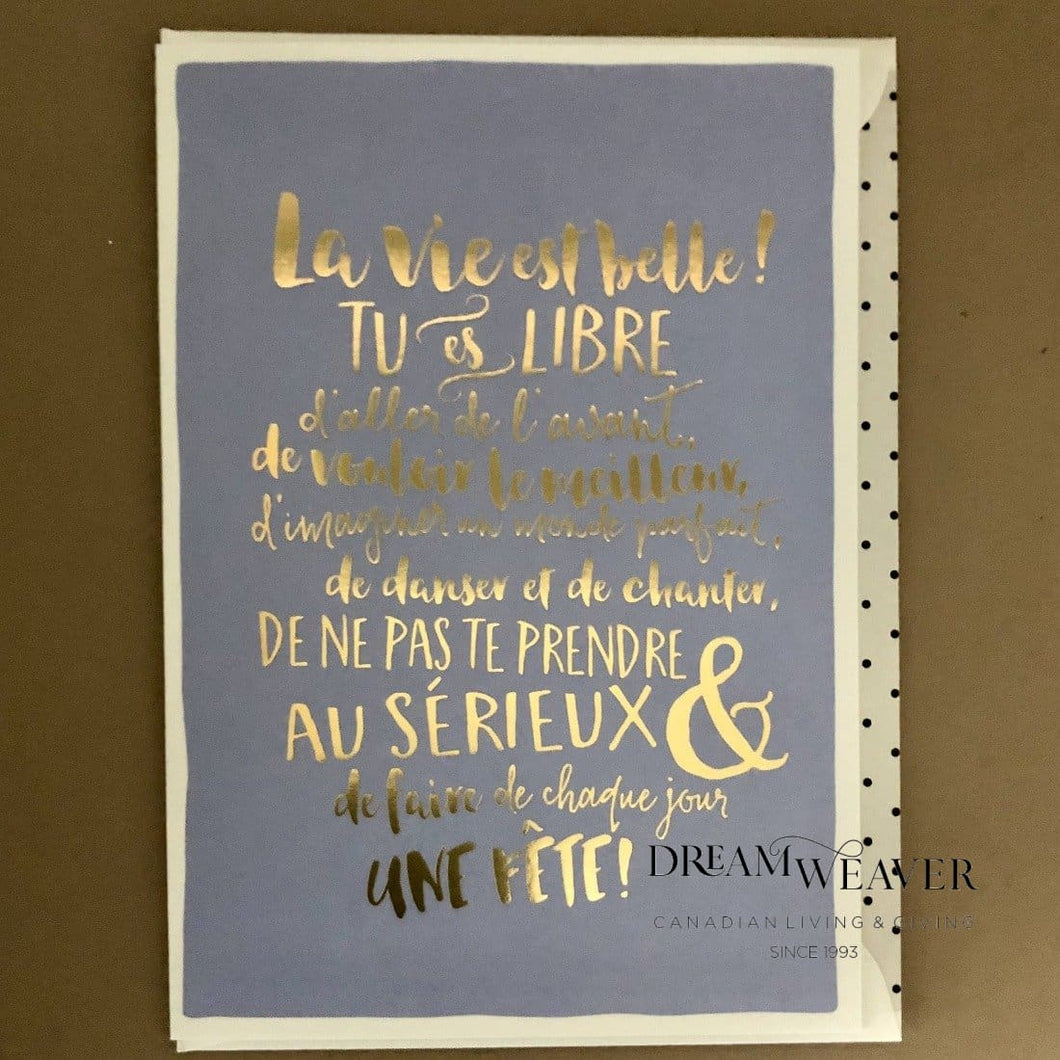 La Vie est Belle | Blank French Card Stationary