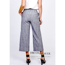 Load image into Gallery viewer, Linen Trouser - Grey/Cream Stripe | Ninety-Eight Fashion
