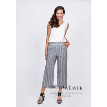 Load image into Gallery viewer, Linen Trouser - Grey/Cream Stripe | Ninety-Eight Fashion
