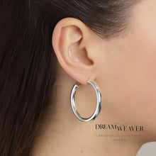 Load image into Gallery viewer, Maddie Medium Silver Plated Hoops | Pilgrim Accessories
