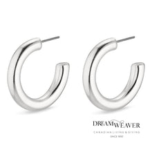 Load image into Gallery viewer, Maddie Medium Silver Plated Hoops | Pilgrim Accessories
