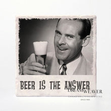 Load image into Gallery viewer, Retro Drunk Guys Beer is the Answer | Marble Coaster Tableware
