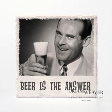 Load image into Gallery viewer, Retro Drunk Guys Beer is the Answer | Marble Coaster Tableware