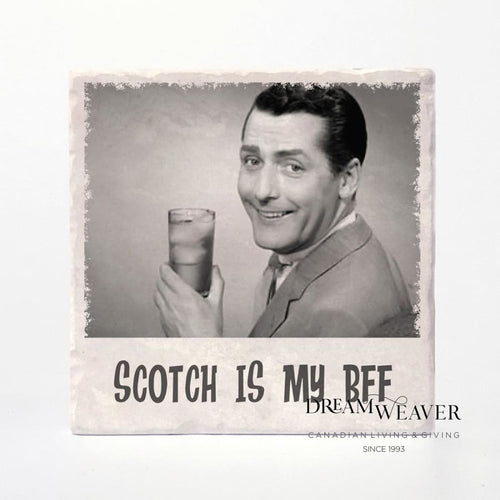 Retro Drunk Guys Scotch is my BFF | Marble Coaster Tableware