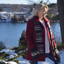 Load image into Gallery viewer, Ruby Pea Coat with Plaid Scarf