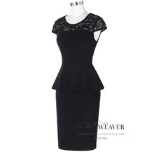Load image into Gallery viewer, Retro Black Peplum Dress
