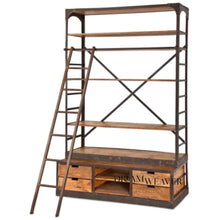 Load image into Gallery viewer, Shelving Unit Brodie Industrial with Ladder Home Decor