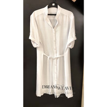 Load image into Gallery viewer, Solid White Two Way Shirt Dress Brenda Beddome Fashion
