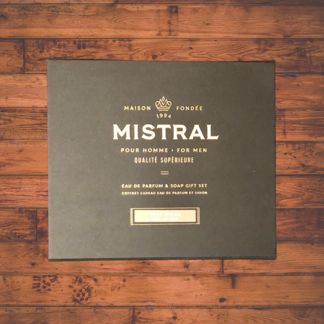 Teak Wood Cologne/Soap Gift Set | Mistral