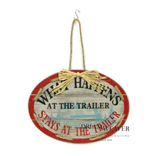 Charger l'image dans la galerie, What Happens at the Cabin Stays at the Cabin Oval Wood Sign Home Decor