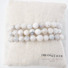 Charger l'image dans la galerie, White Lace Agate Gemstone/Sterling Silver Bracelet Accessories