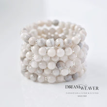 Charger l'image dans la galerie, White Lace Agate Gemstone/Sterling Silver Bracelet Accessories