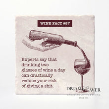 Load image into Gallery viewer, Wine Facts | reduce your risk| Ceramic Coaster Tableware
