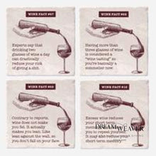 Load image into Gallery viewer, Wine Facts | Reduces short-term memory| Ceramic Coaster Tableware