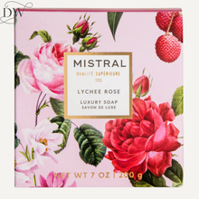 Load image into Gallery viewer, Lychee Rose Luxe Boxed Bar Soap | 200 gm | Mistral
