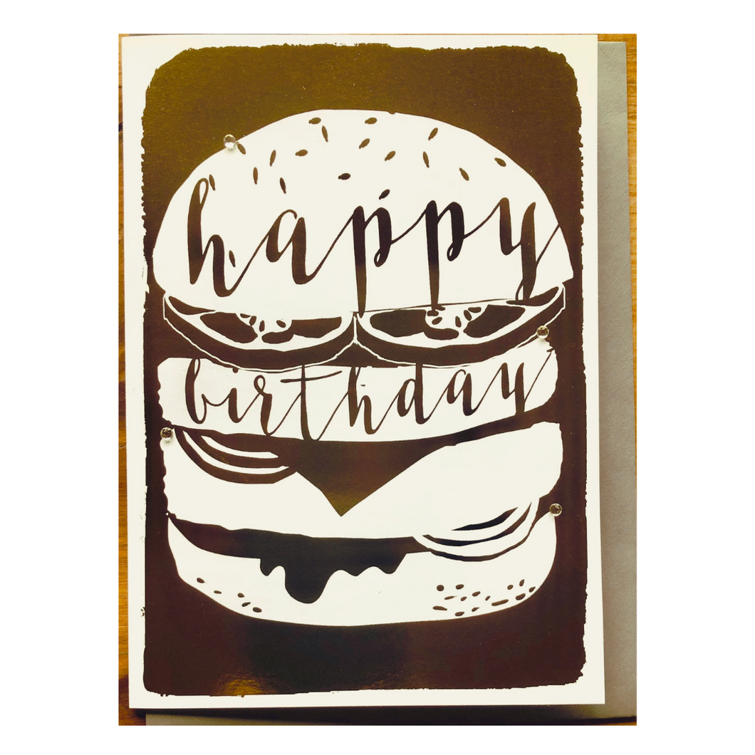 Joyeux anniversaire | Hamburger | Carte de voeux