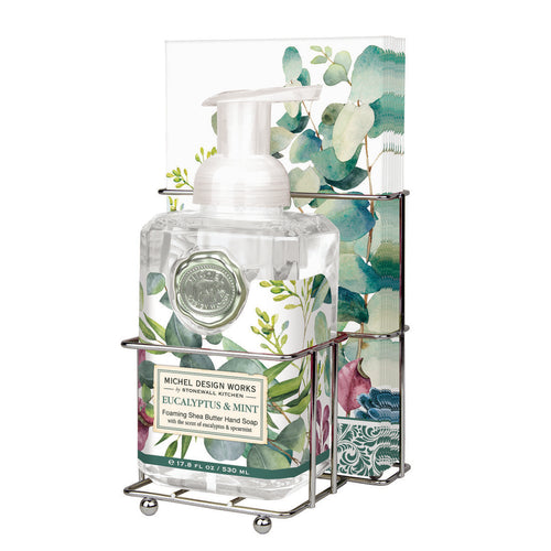 Eucalyptus & Mint Foaming Soap & Napkin Set | Michel Design Works
