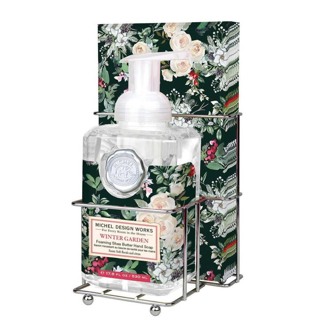 Winter Garden Foaming Soap & Hostess Napkin Set| Michel Design Works