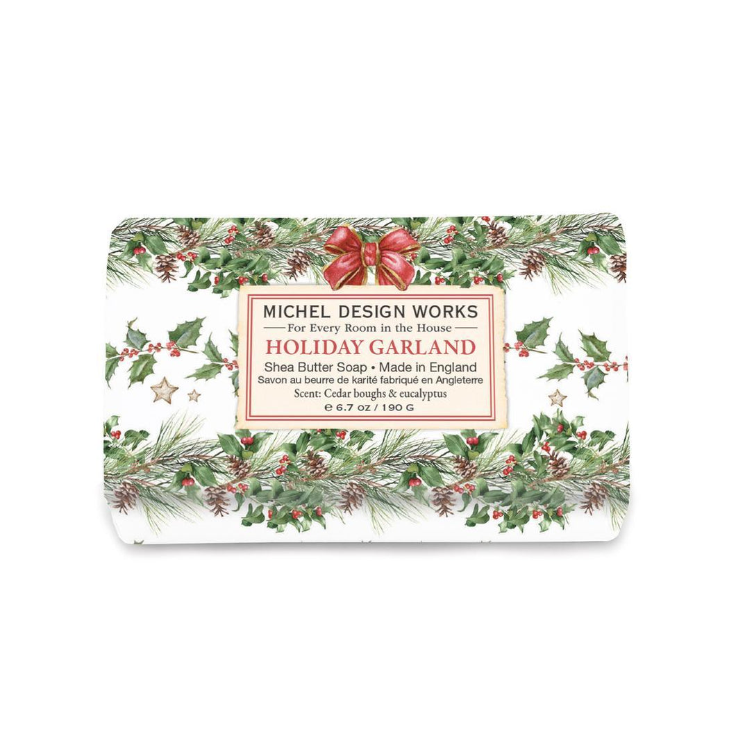 Holiday Garland Medium Bath Soap Bar | Michel Design Works