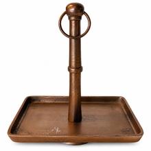 Charger l'image dans la galerie, Antique Copper Jewelry &amp; Valet Tray with Ring Handle Imperfect DW 2
