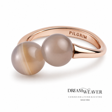 Load image into Gallery viewer, Audre Anne Rose Gold &amp; Grey Agate Ring | Pilgrim | Dream Weaver Canada
