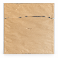 Charger l'image dans la galerie, The back of a square canvas print or framed artwork, showing a plain tan paper backing with a hanging wire stretched horizontally across the top and small metal hangers at the corners.

