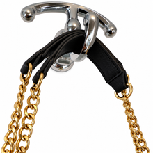 Charger l'image dans la galerie, Bebe Black Faux Leather Shoulder Bag with Gold Chain Strap closeup2
