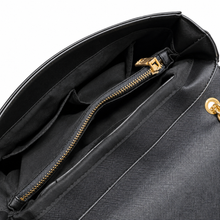 Charger l'image dans la galerie, Bebe Black Faux Leather Shoulder Bag with Gold Chain Strap interior 3
