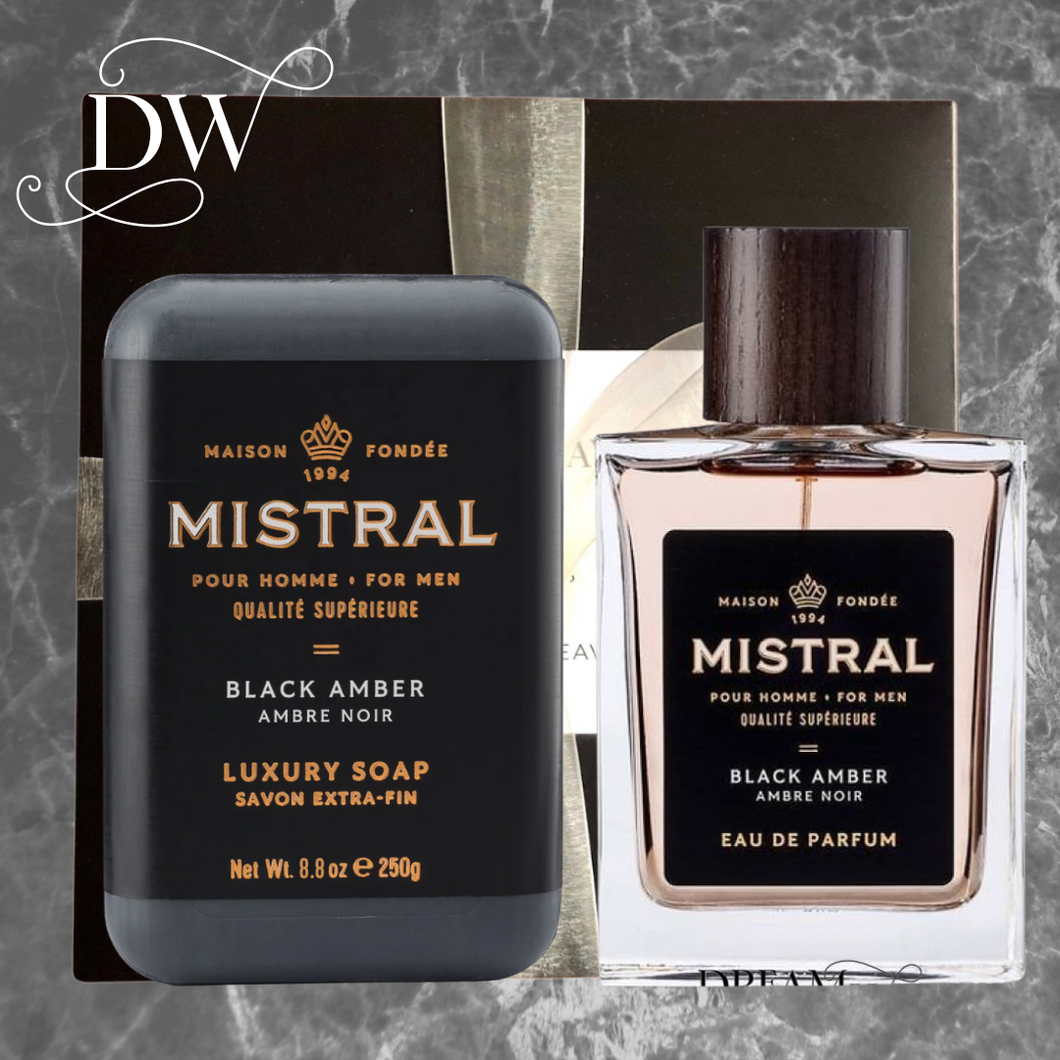 Black Amber Cologne/Soap Gift Set | Mistral | Dream Weaver Canada
