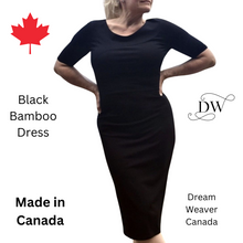 Load image into Gallery viewer, Black Bamboo T-shirt Dress
