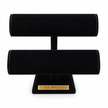 Charger l'image dans la galerie, Black Velvet Double-Tier Bracelet Display Stand – Gently Used
