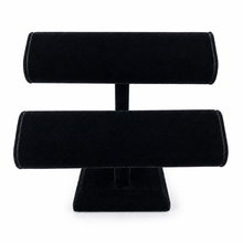Charger l'image dans la galerie, Black Velvet Double-Tier Bracelet Display Stand – Gently Used 2
