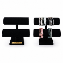 Charger l'image dans la galerie, Black Velvet Double-Tier Bracelet Display Stand – Gently Used 4
