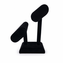 Charger l'image dans la galerie, Black Velvet Double-Tier Bracelet Display Stand – side
