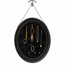 Load image into Gallery viewer, Black Velvet Oval Wall-Mounted Jewelry Display &amp; Organizer 2
