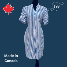 Load image into Gallery viewer, Blue Stripe Shirt Dress | Brenda Beddome
