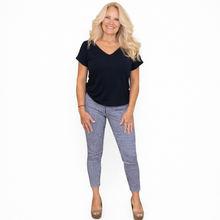 Load image into Gallery viewer, Blue and White Striped Skinny Pant 1
