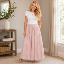 Load image into Gallery viewer, Blush Crinkle Silky Full Length Skirt 1
