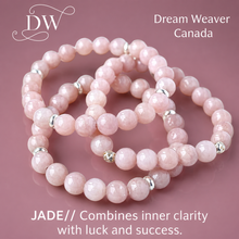 Load image into Gallery viewer, Blush Jade &amp; Sterling Silver Gemstone Bracelet | 8mm Single Strand1
